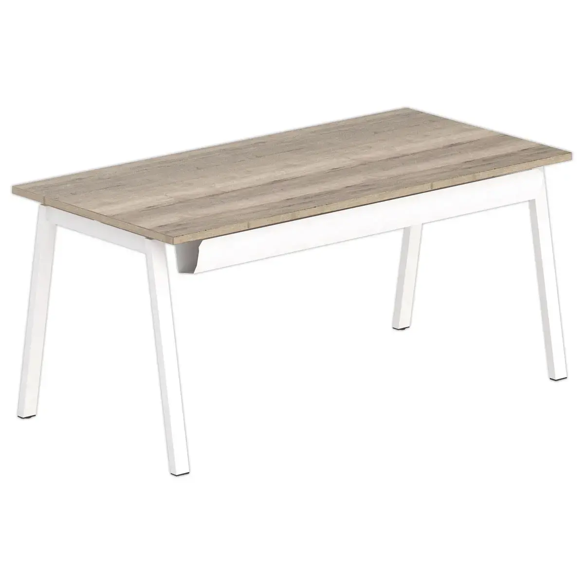 Rechthoekig bureau 160x80 Geaderd eiken / poot. Wit BANGKOK