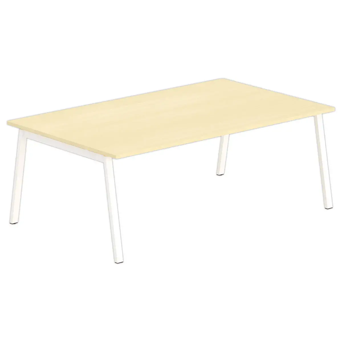 Rechthoekige tafel 200x120 Beuken / Wit onderstel
