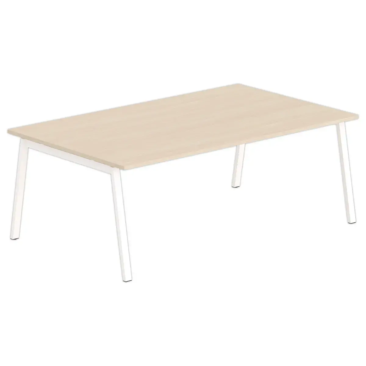 Rechthoekige tafel 200x120 Acacia / Wit onderstel