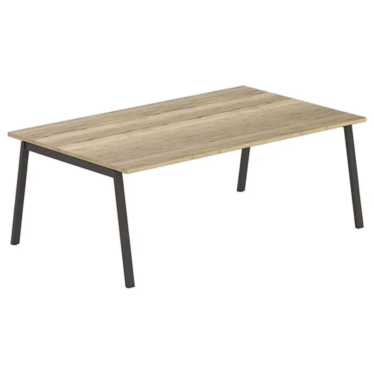 Rechthoekige tafel 200x120 Eiken met nerf / Poten.Antraciet
