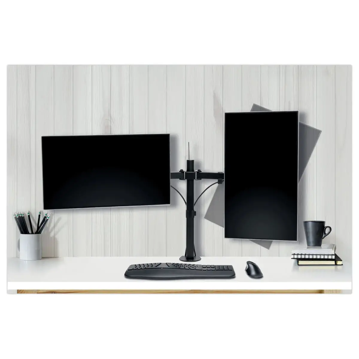 Speciale ruimtebesparende dubbele monitorarm SmartFit - KENSINGTON