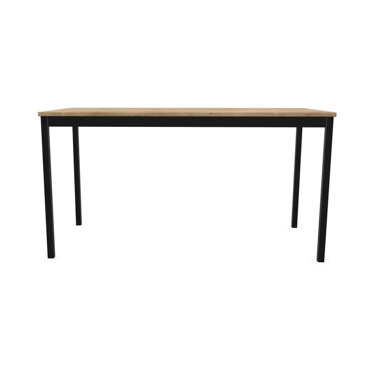 Rechthoekige modulaire tafel 140 x 70 eiken met nerf / zwart