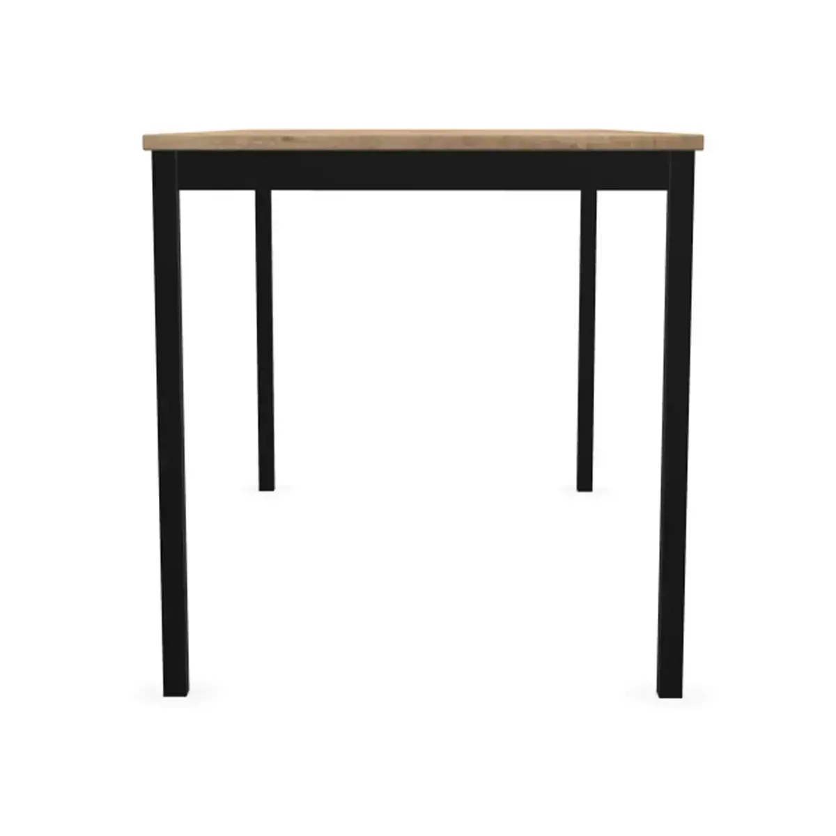 Rechthoekige modulaire tafel 140 x 70 eiken met nerf / zwart