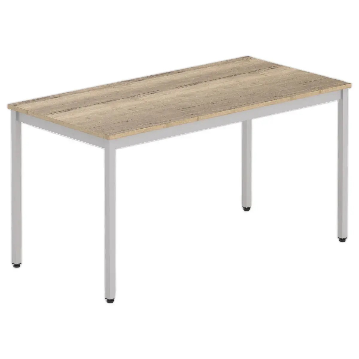 Modulaire rechthoekige tafel 140 x 70 eikenfineer / alu