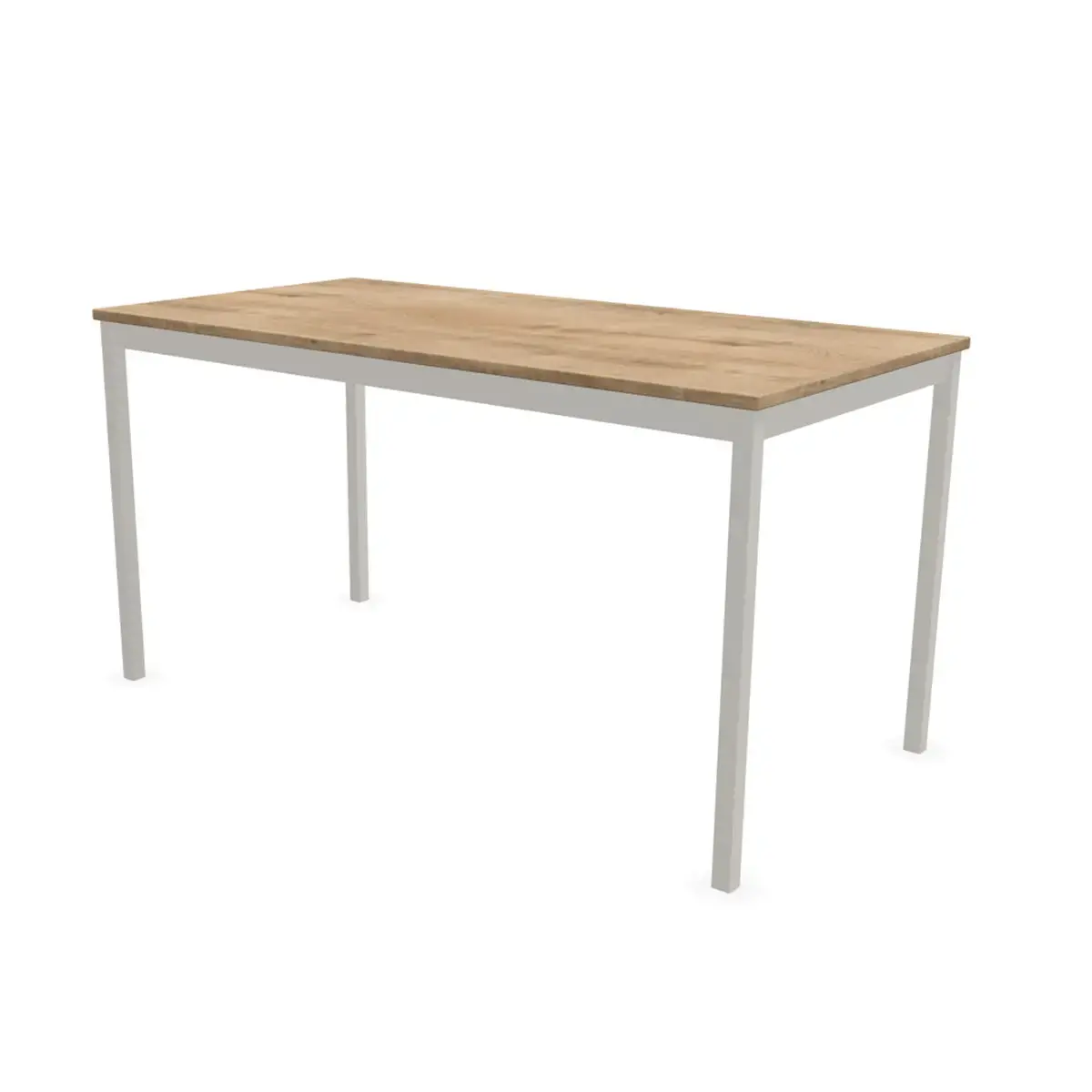 Modulaire rechthoekige tafel 140 x 70 eikenfineer / alu
