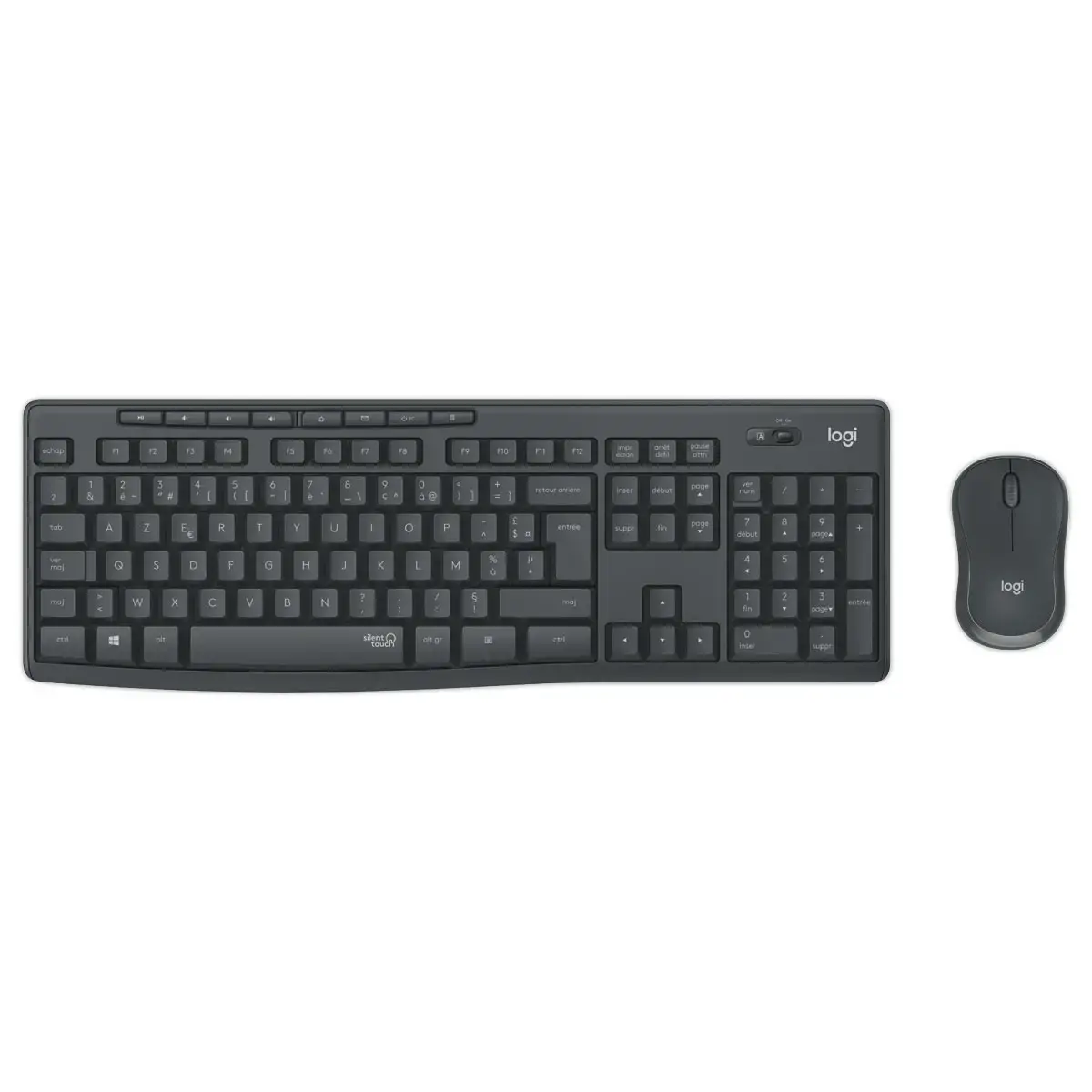 Stille kit draadloos toetsenbord + draadloze muis MK295 - AZERTY - LOGITECH 
