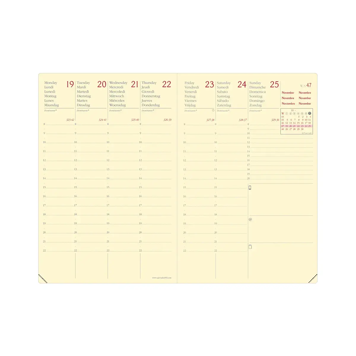 Weekagenda SILK QUO VADIS 10x15 cm -Blauw
