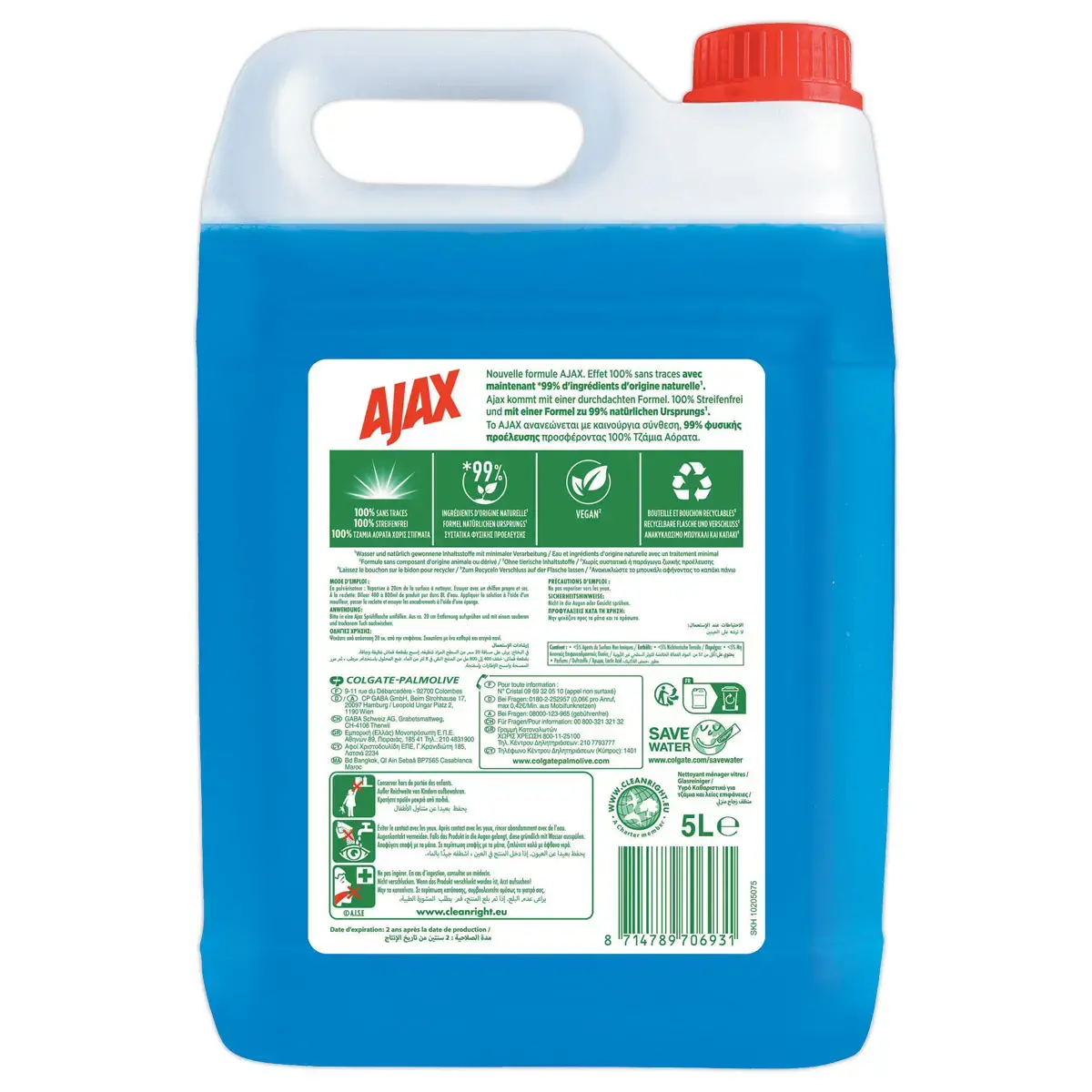 Reiniger voor interieur en ramen AJAX kan 5l