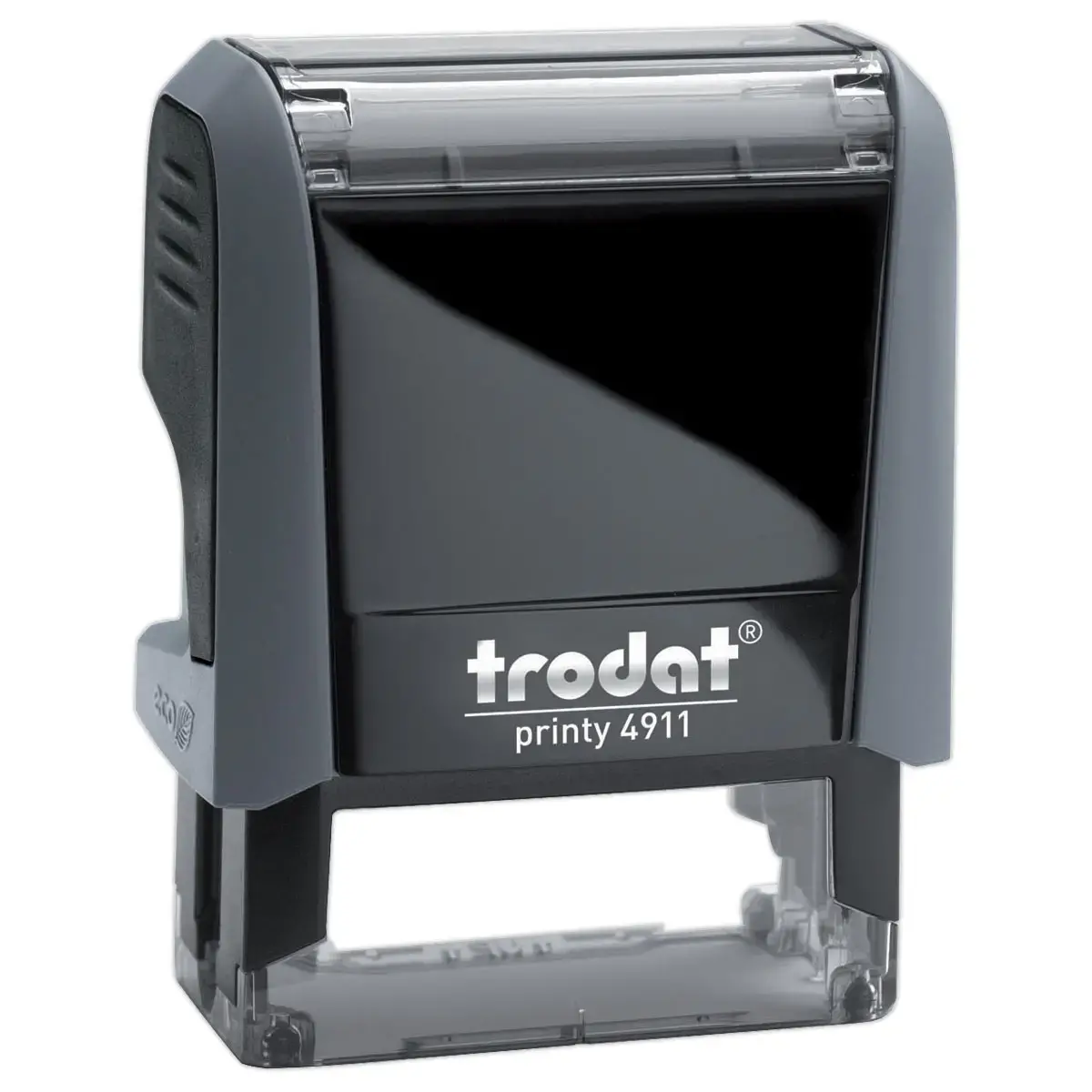 Grijze stempel PRINTY 4911 zwarte inkt- 4 regels