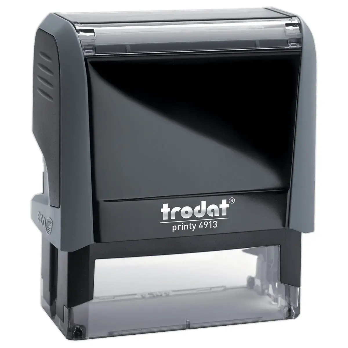 Grijze stempel PRINTY 4913 zwarte inkt- 6 regels 