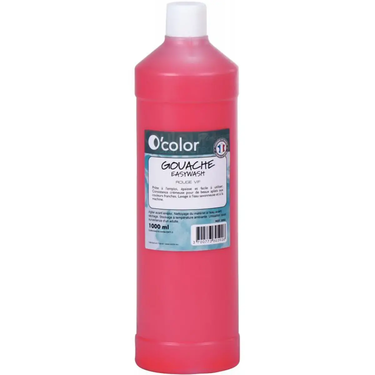 Vloeibare gouache O'COLOR rood - fles 1l 