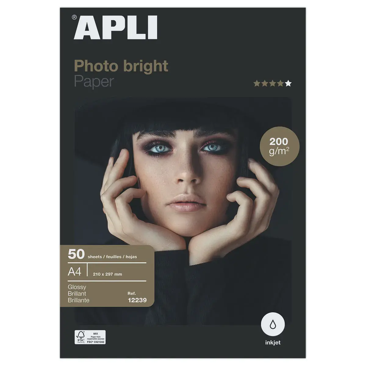 50 Fotopapier APLI Photobright A4-formaat 200 g glanzend