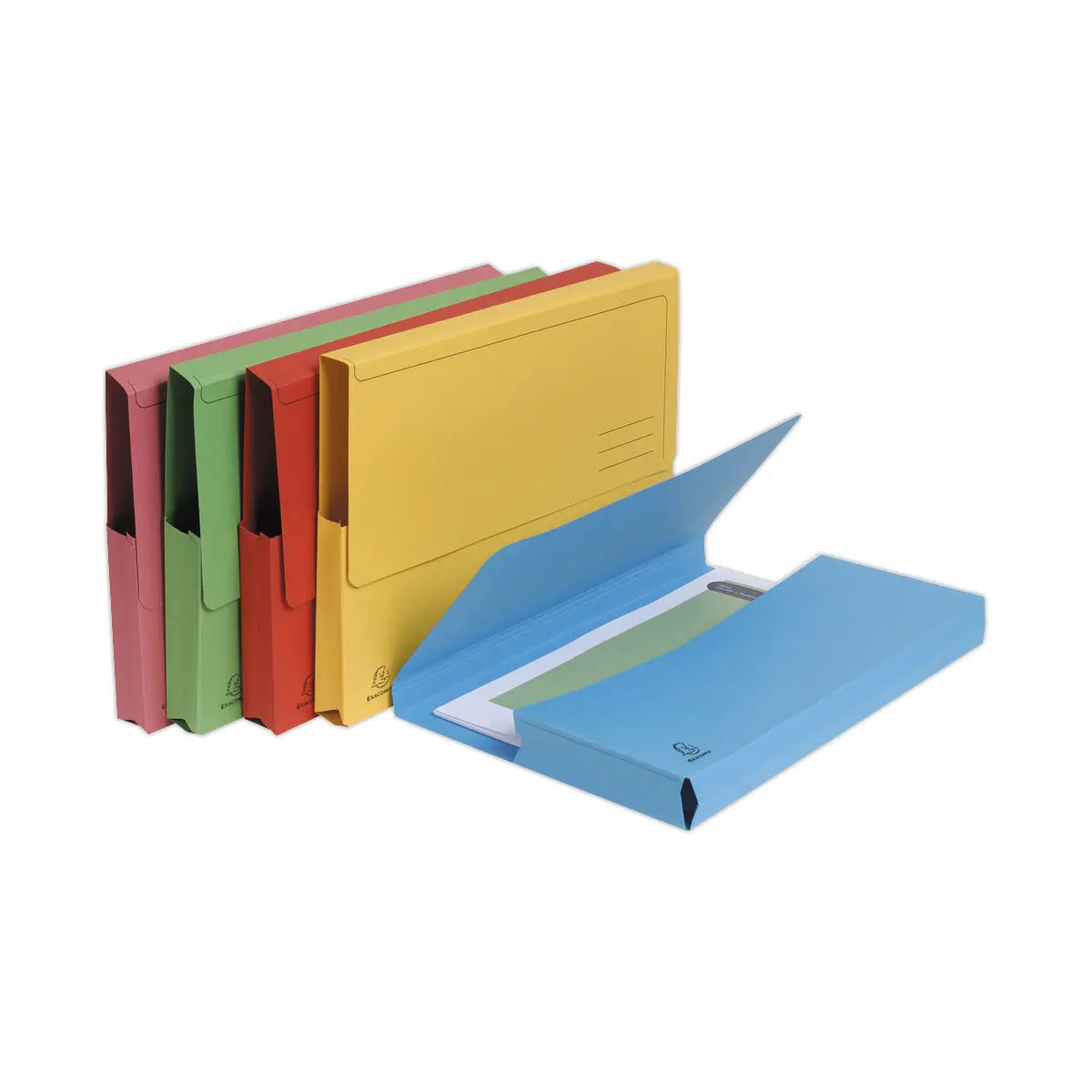 10 Recycled Forever® A4 flap pockets, bright colors
