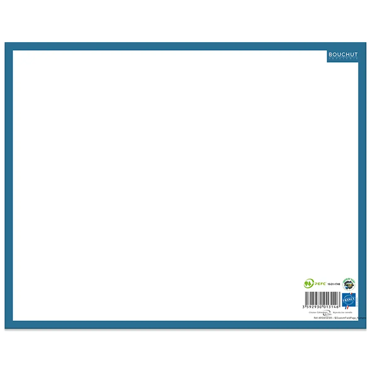 Droog uitwisbaar krijtbord - BOUCHUT - 1 effen zijde - 1 zijde 5 x 5 - 21 x 26,5 cm 