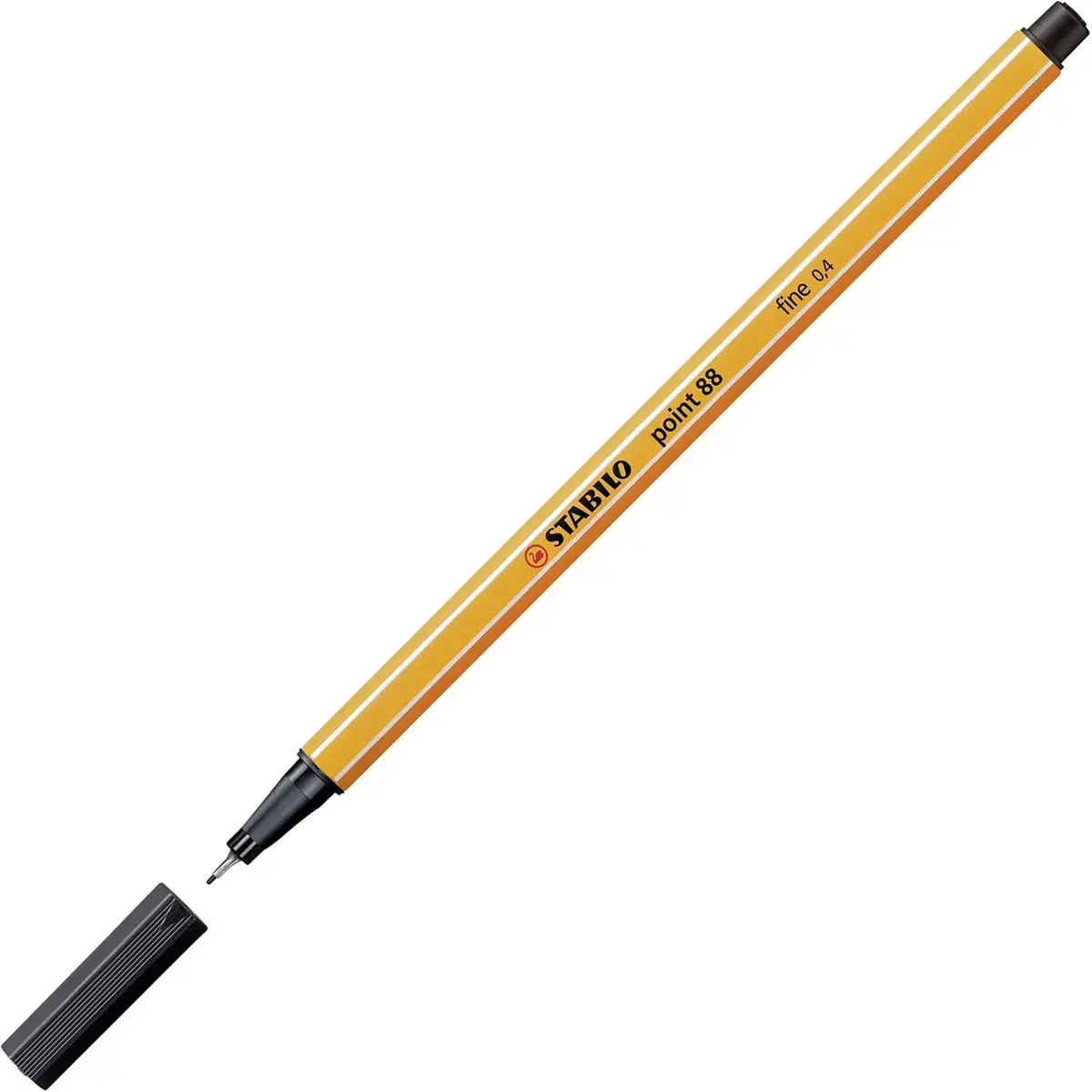 Stabilo fineliner pen point 88 - extra fijne punt 0,4 mm - assorti kleuren, inclusief 5 fluorescerende - Set van 30