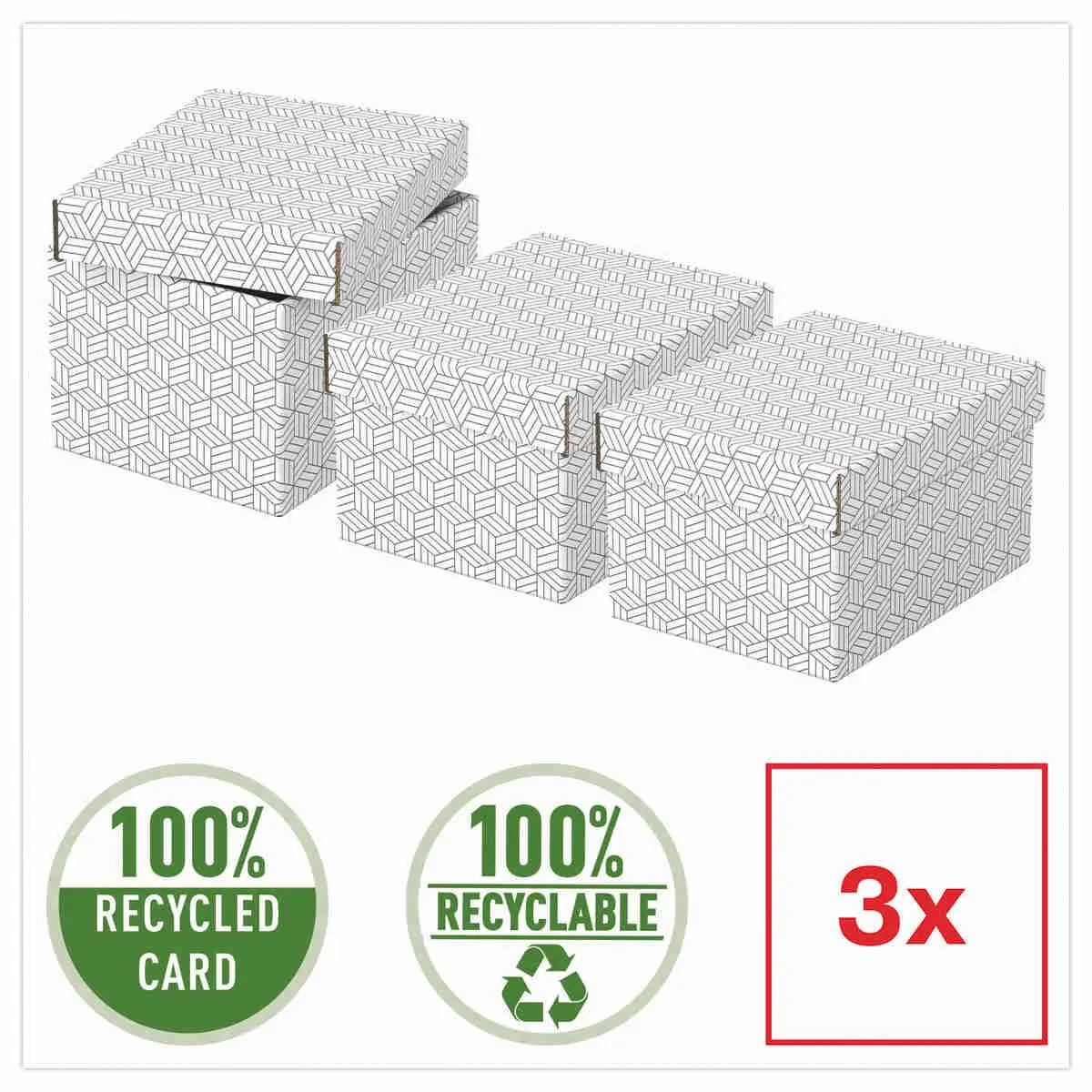 3  Opbergdozen Home - Maat S - Wit - ESSELTE 