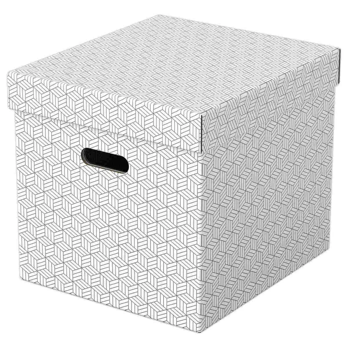 3 Opbergdozen Home - Cube-formaat - Wit - ESSELTE