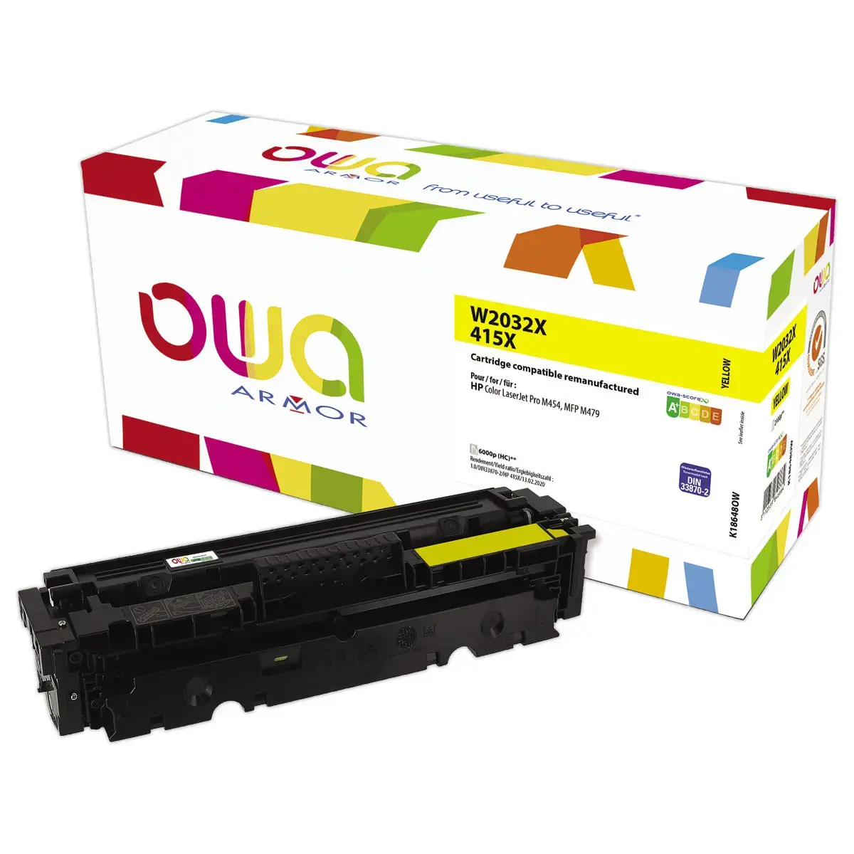 Cartridge ARMOR compatibel HP 415X W2032X Geel