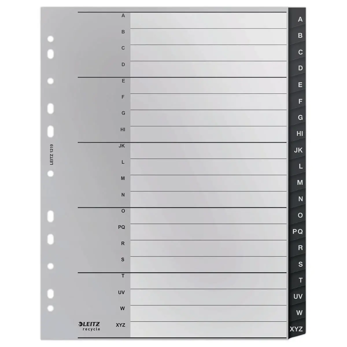 Set tussenbladen A4 extra breed en PP gerecycleerd - 20 alfabetische tabbladen - LEITZ
