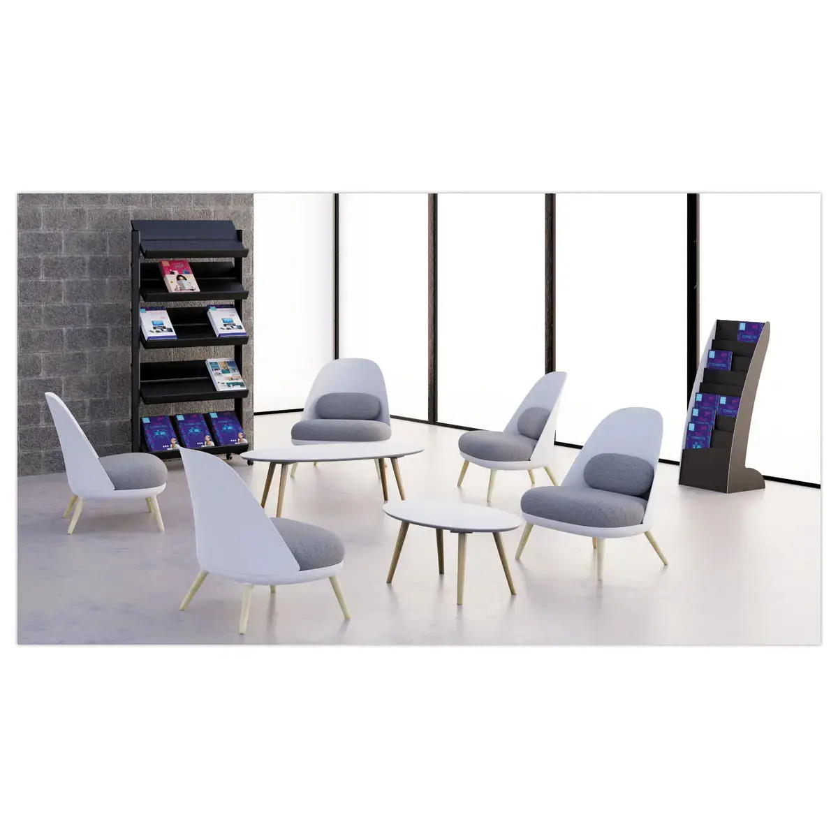 Fauteuil COCOON Wit / Grijs