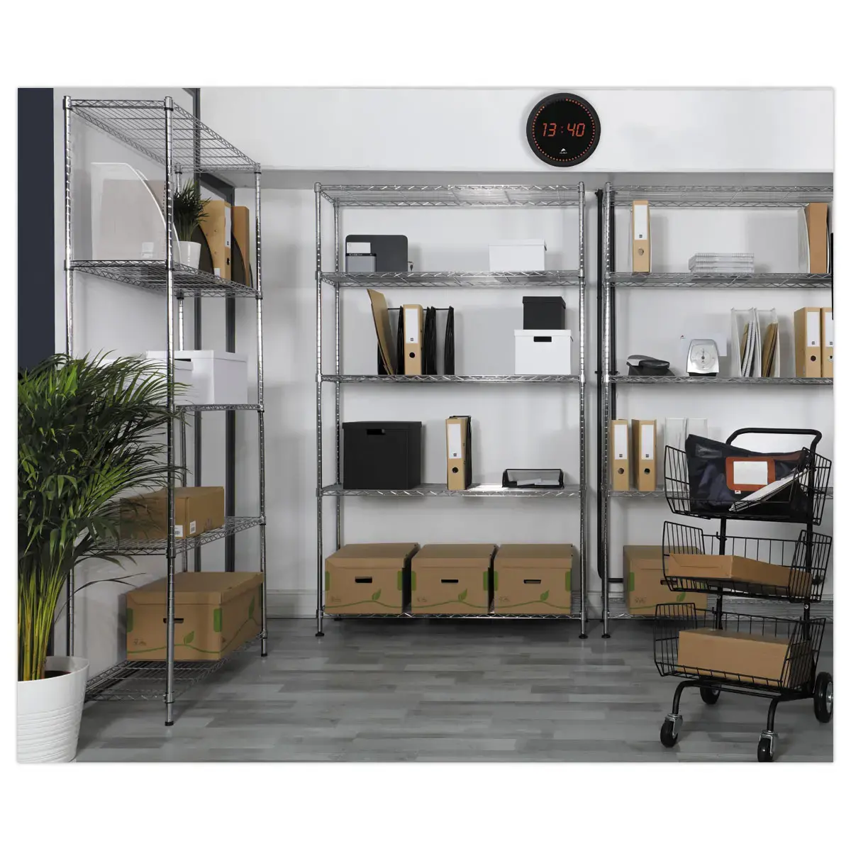 Multifunctionele rek 5 niveaus L90 x H200 cm 