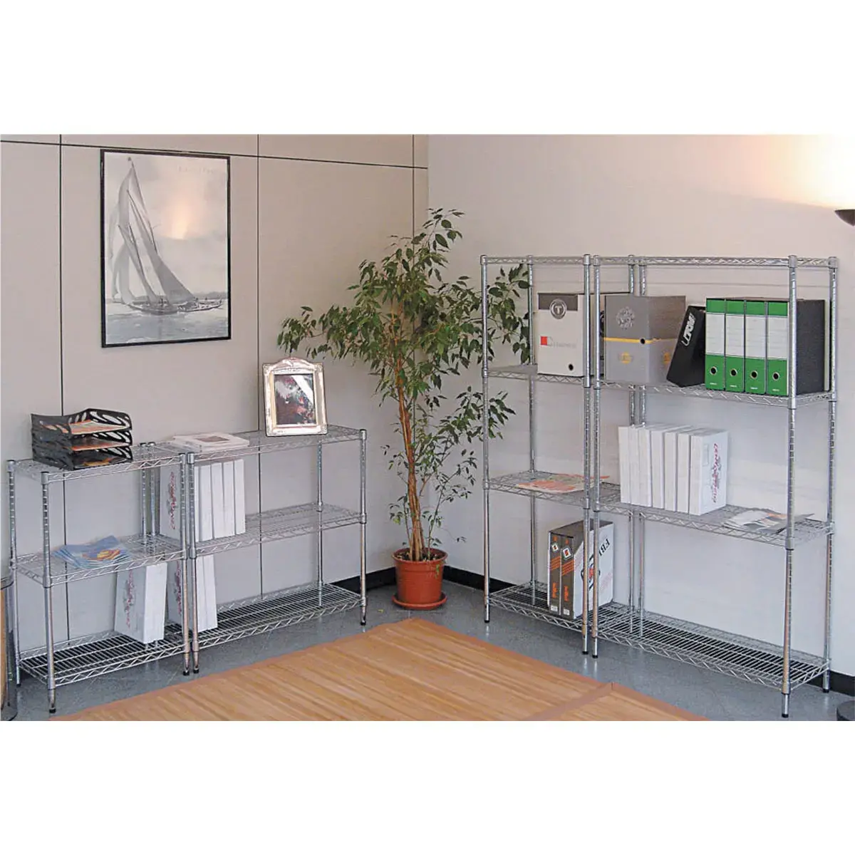 Multifunctionele rek 5 niveaus L90 x H200 cm 