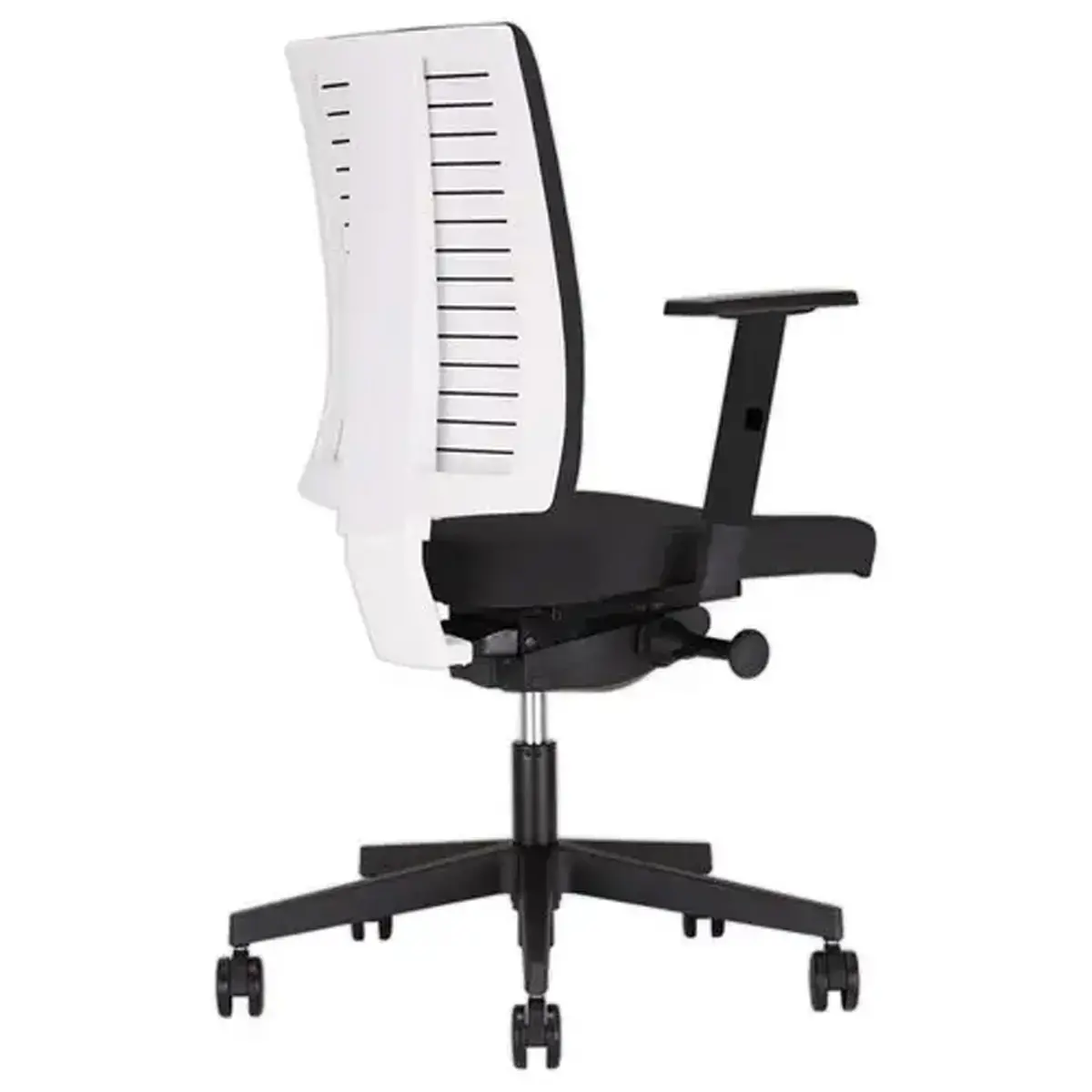 NAVIGO zitplaats synchroon witte schaal - stof en 4D armsteunen zwart gemonteerd