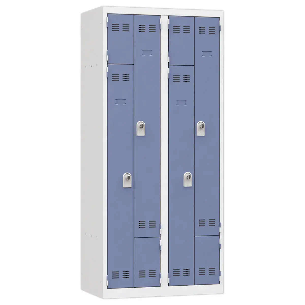 Kledingkast ruimtebesparend L-vormige deur 2 kolommen - 4 gebruikers - Blauw