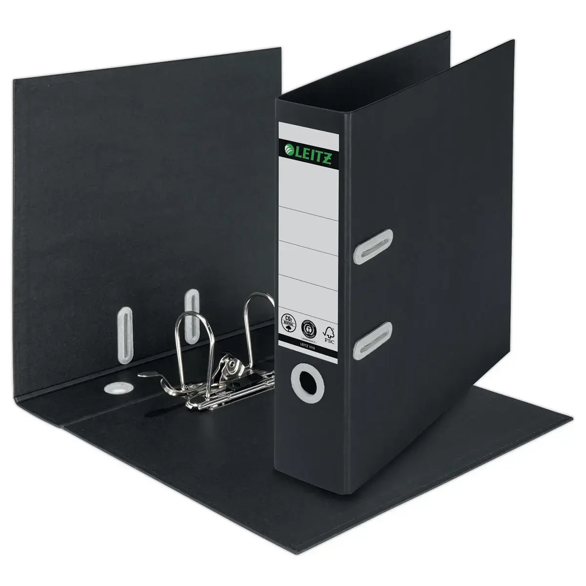 Ordner met hefboom 180&deg; gerecycleerd A4 - Rug 8 cm - Zwart - LEITZ 