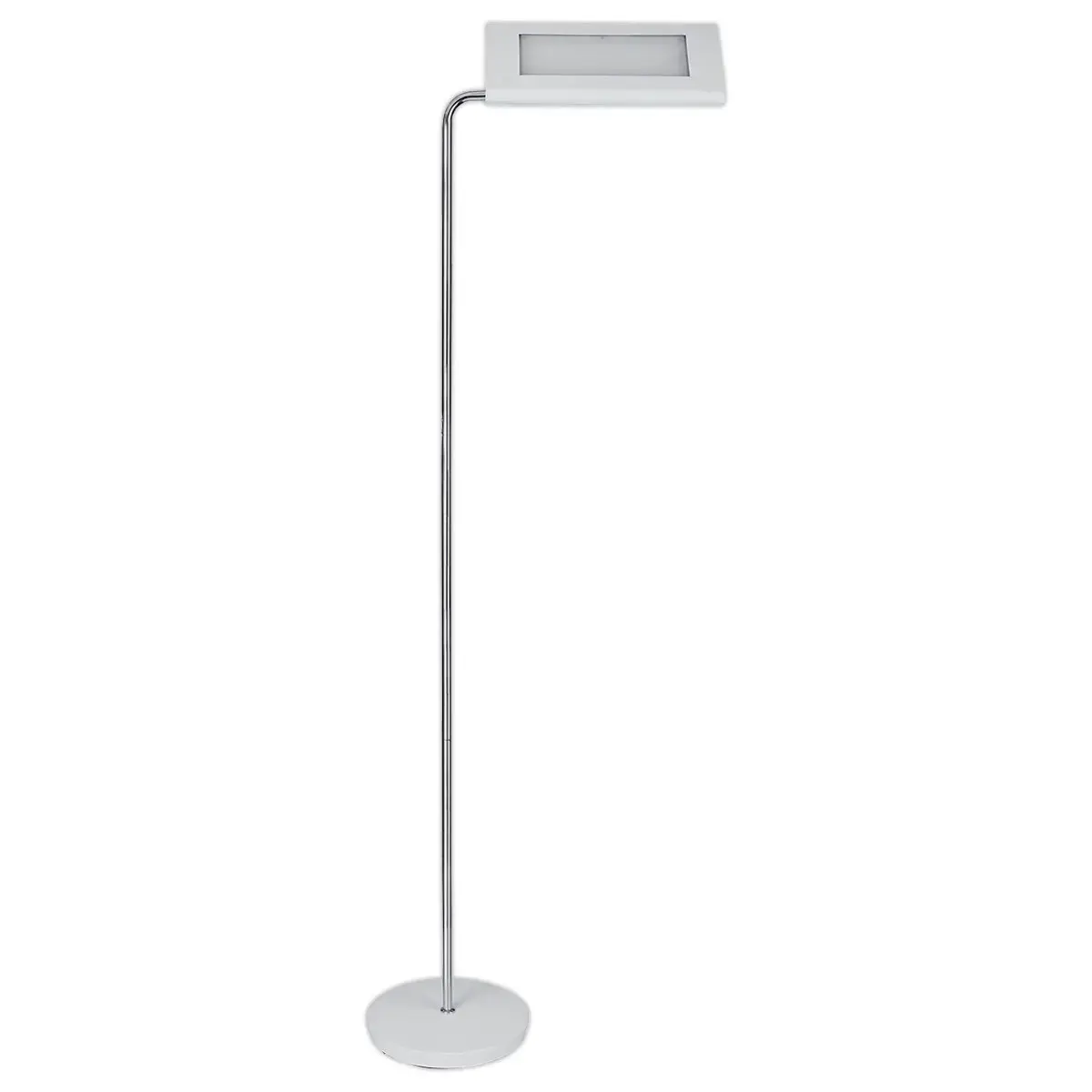 LED staanlamp 25W staal/ABS - omkeerbare en draaibare kop - Wit/chroom 
