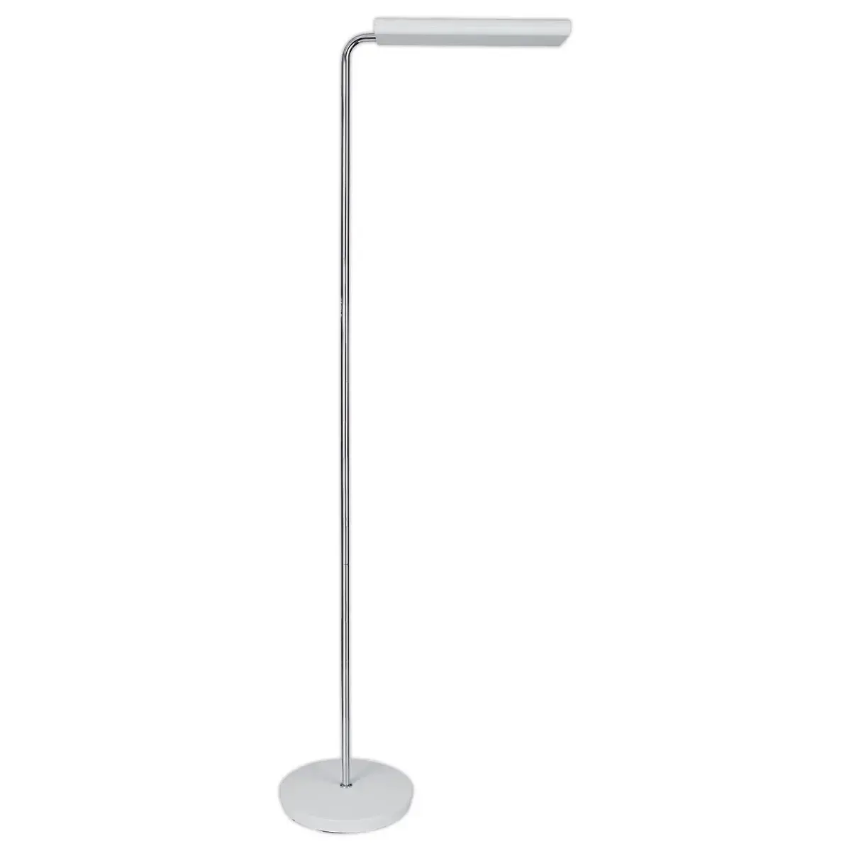 LED staanlamp 25W staal/ABS - omkeerbare en draaibare kop - Wit/chroom 