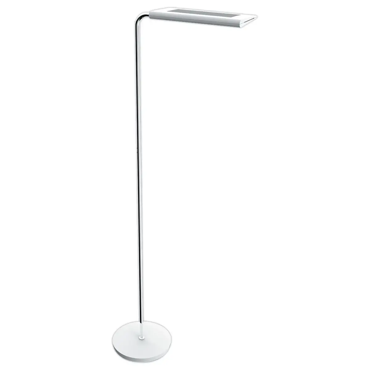 LED staanlamp 25W staal/ABS - omkeerbare en draaibare kop - Wit/chroom 