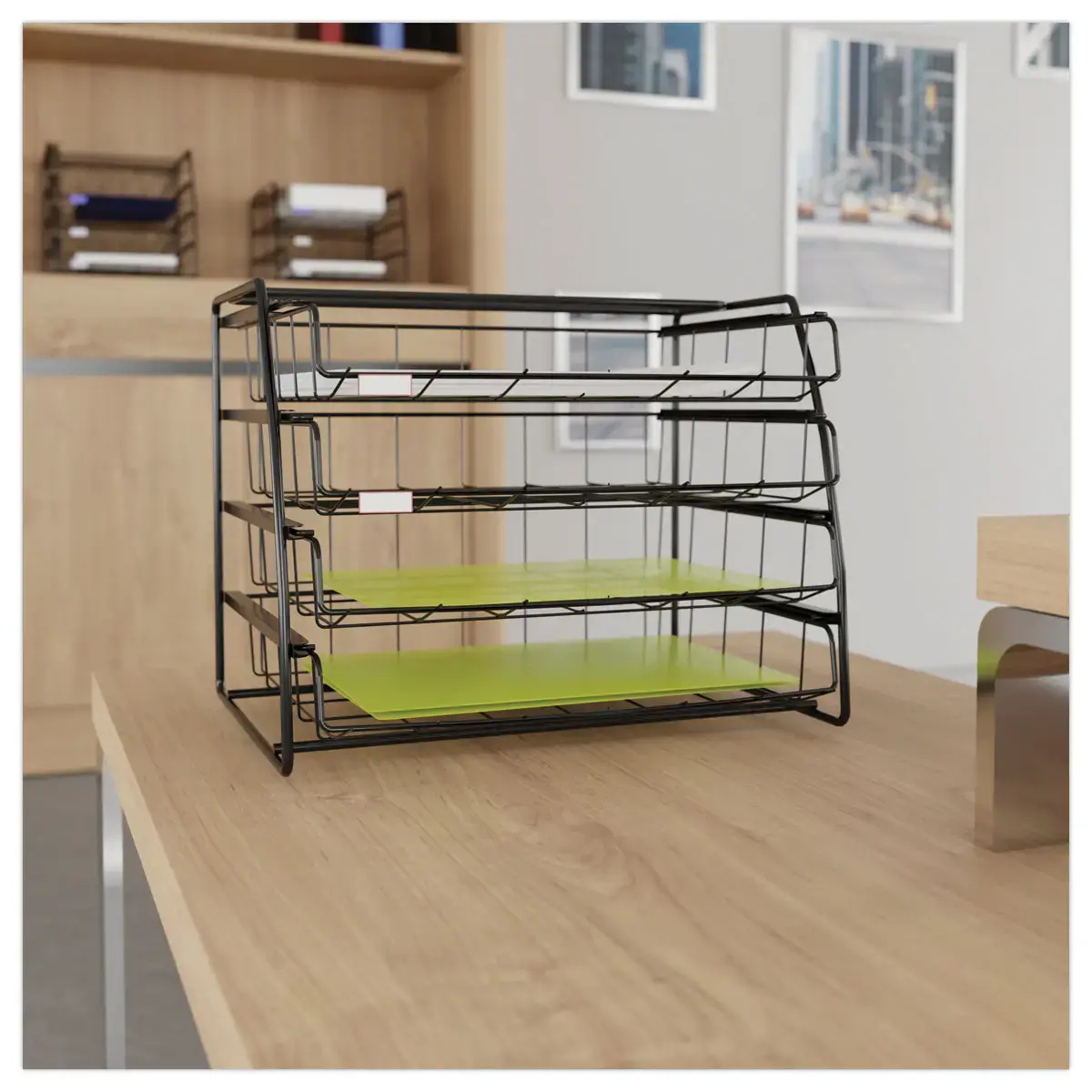 Set van 4 uitschuifbare brievenbakjes in metaaldraad 