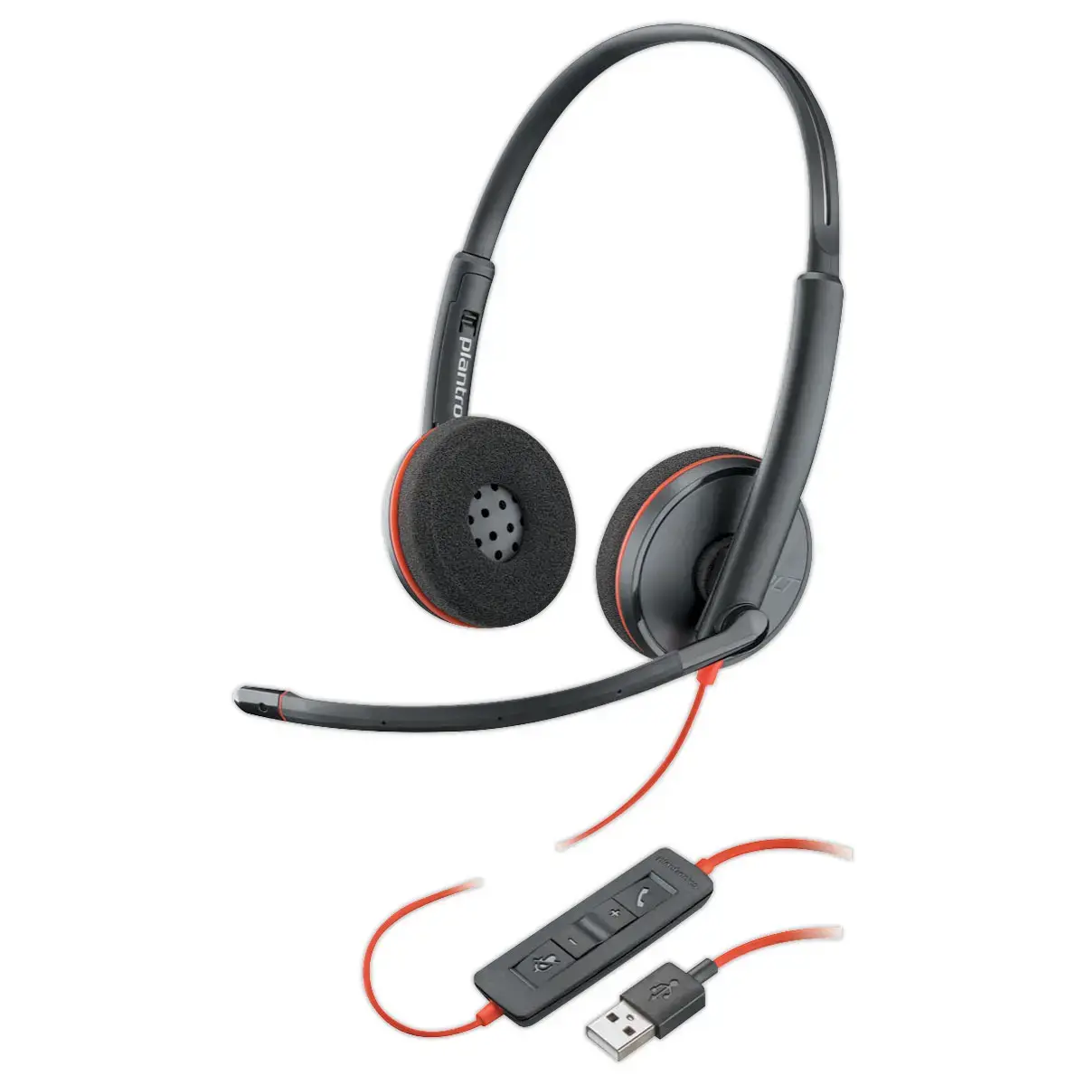 Bedrade headset POLY Blackwire C3220 USB-C - 2 oordoppen 