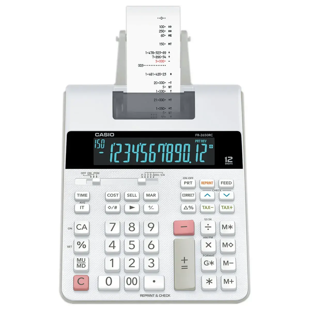 CASIO 2650RC printer calculator 12 cijfers