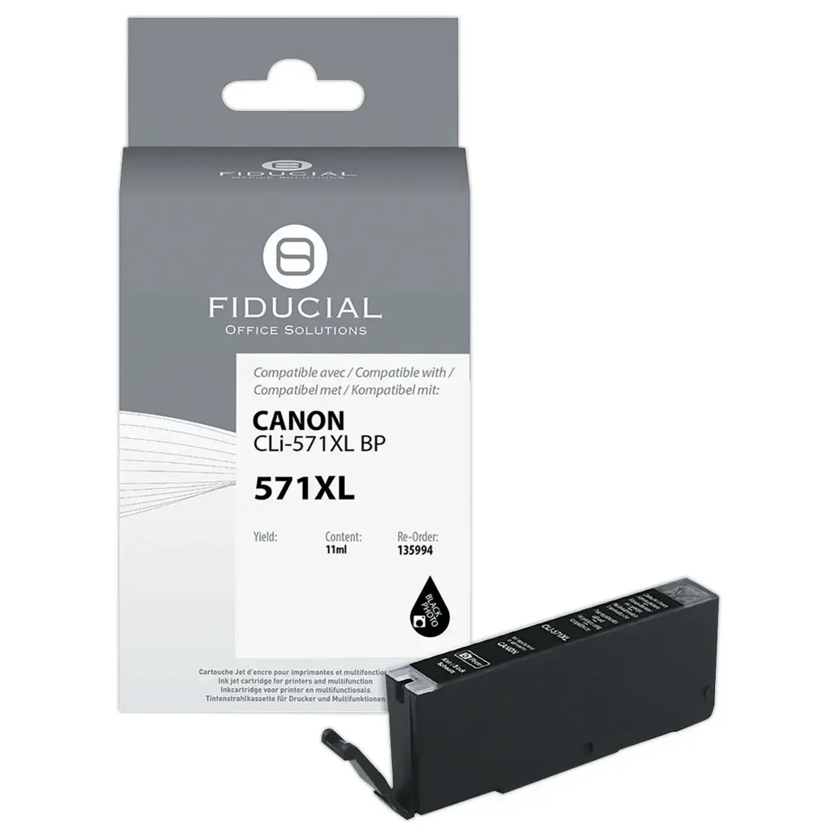 Cartridge Canon CLI-571XL zwart foto compatibel FIDUCIAL