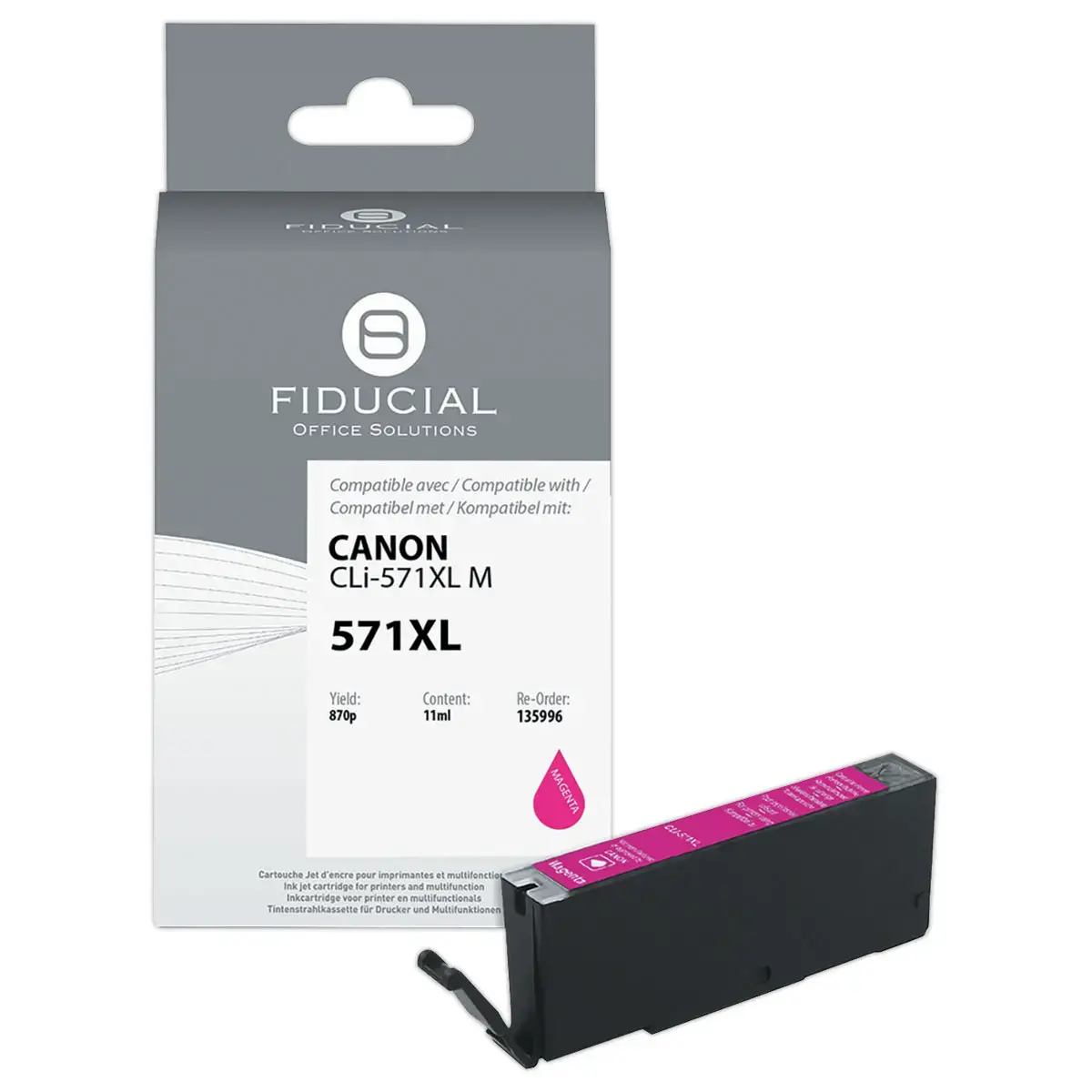 Cartridge Canon CLI-571XL magenta compatibel FIDUCIAL
