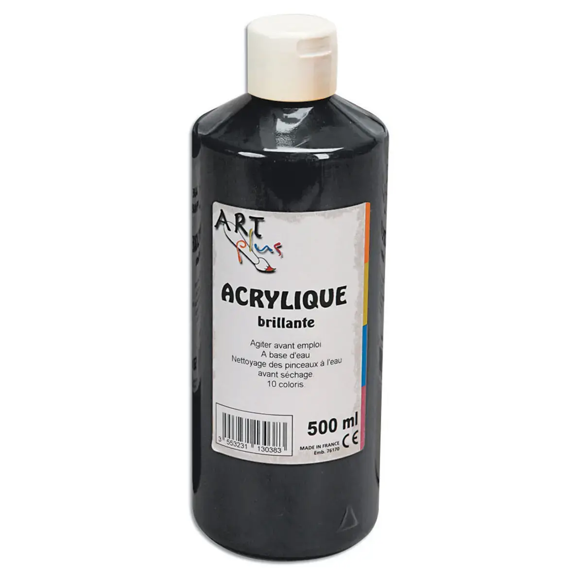 Acryl gouache - ART PLUS - zwart - fles van 500 ml 