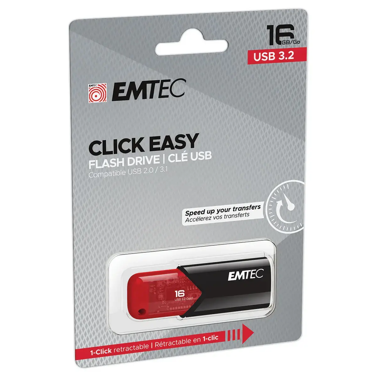 USB 3.2 Click Easy 16GB Rood 