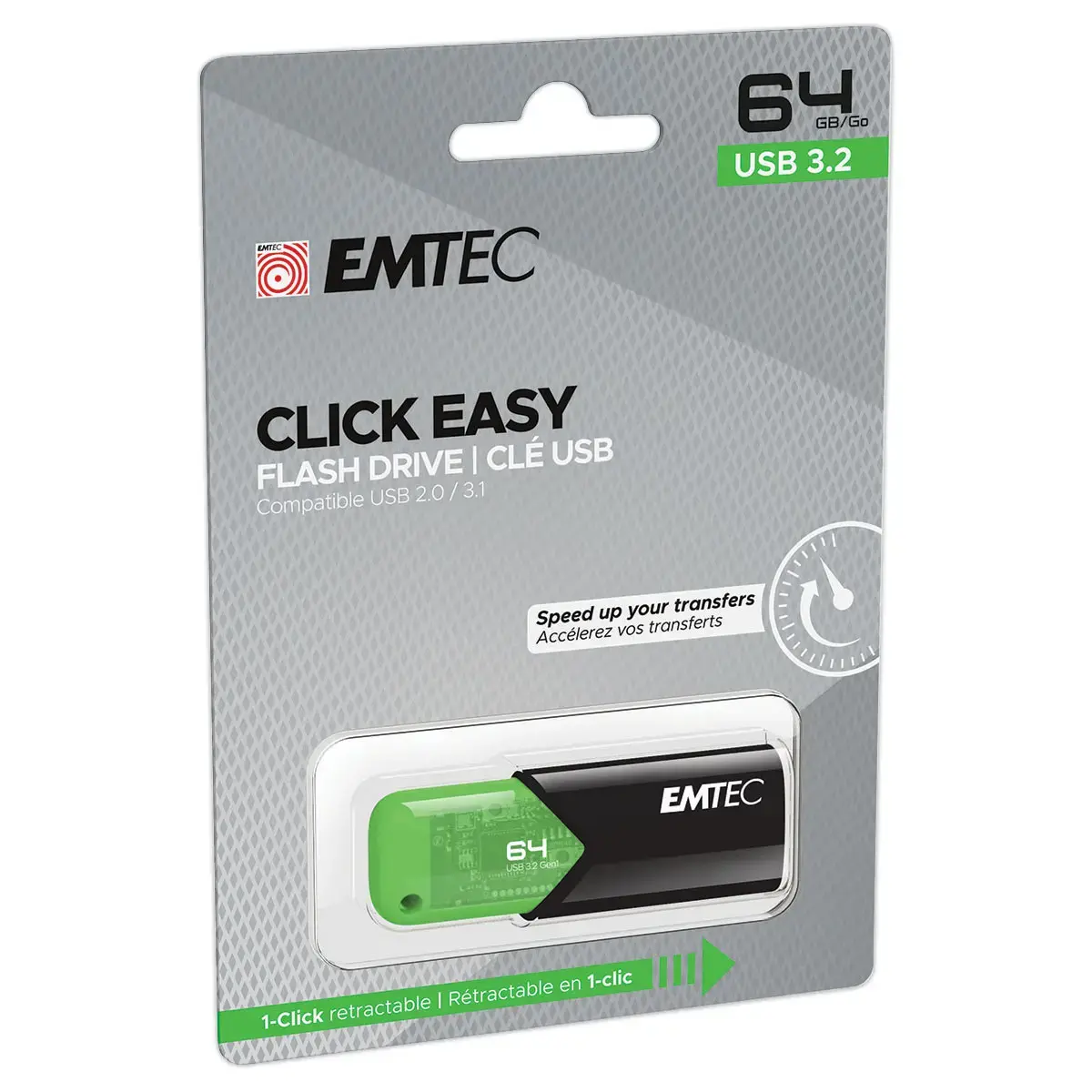 USB 3.2 Click Easy 64GB groen