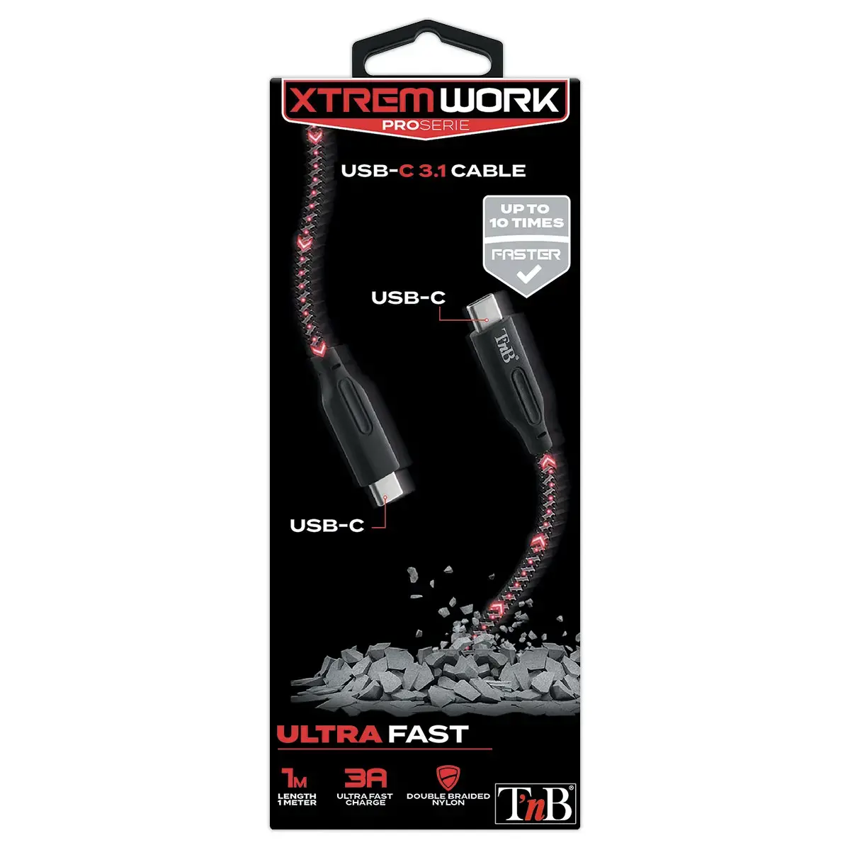 XTREM WORK USB-C naar USB-C 3.1-kabel - 1m 