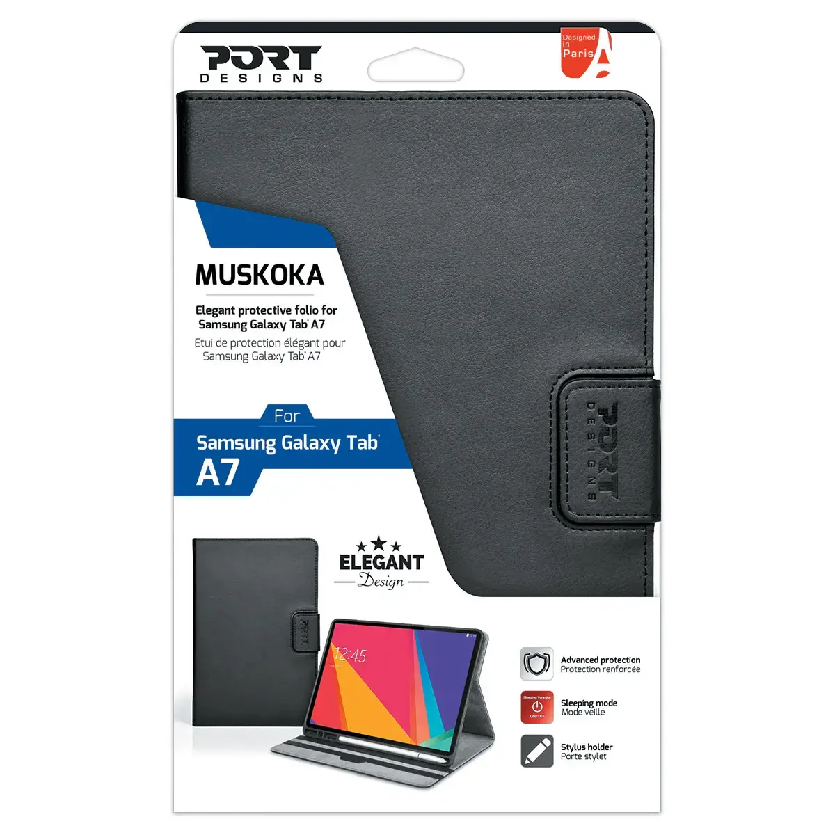 Beschermhoes met flap Muskoka voor Samsung A7 10.4" zwart