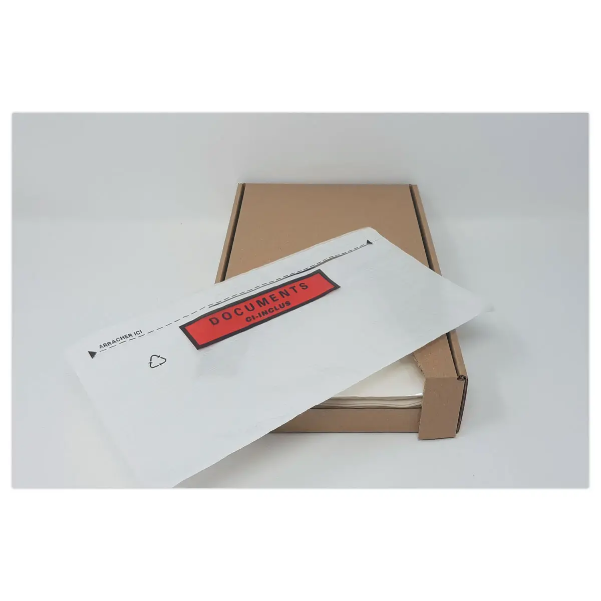 1000 Kleefenveloppen "Documents ci-inclus" - 228 x 120 mm