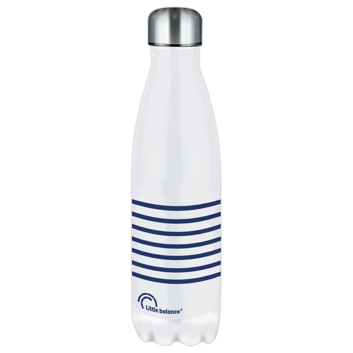 Isolerende inoxfles 50 cl, gestreepte blauwe kleur