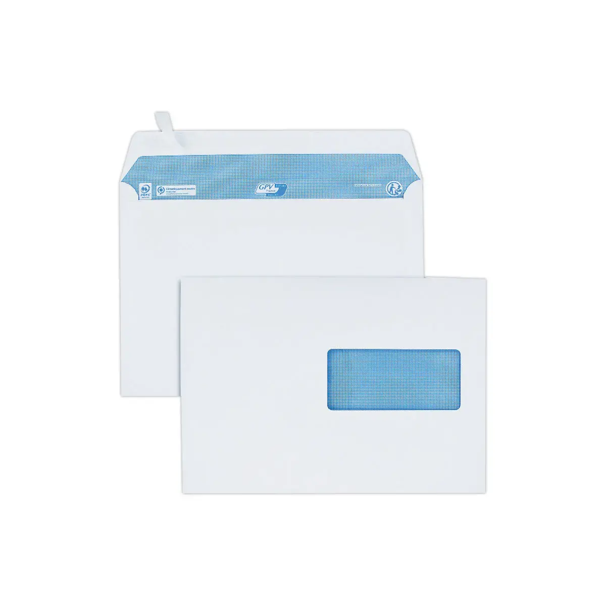 200 Witte C5-enveloppen 100g met venster 45x100mm beschermband