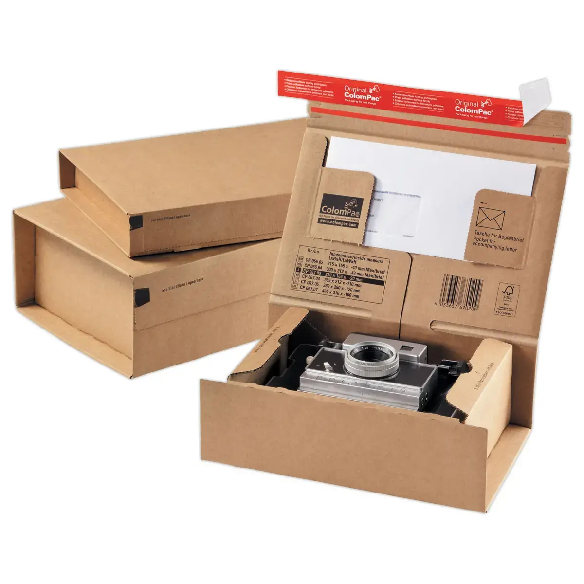 20 Verzenddozen met afmetingen 215 × 155 × 43 mm