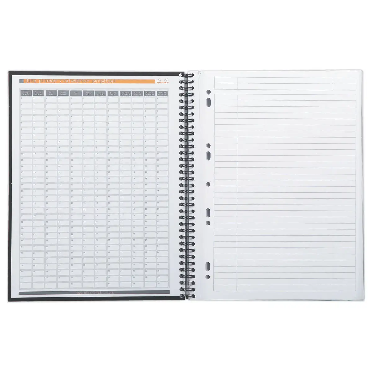 Schrift kartonnen kaft - 160 pagina's A4+gelijnd - Zwart - RHODIA