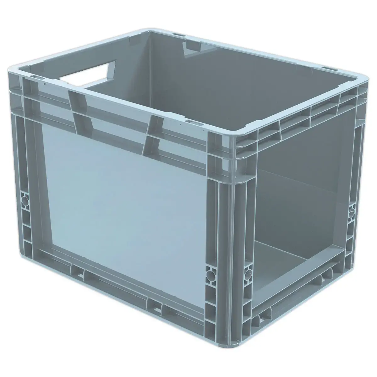 Grijze 25L bak met brede opening