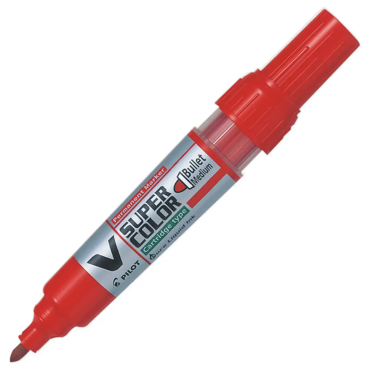 Permanente marker met vloeibaar inkt. V-SUPERCOLOR. Rood 