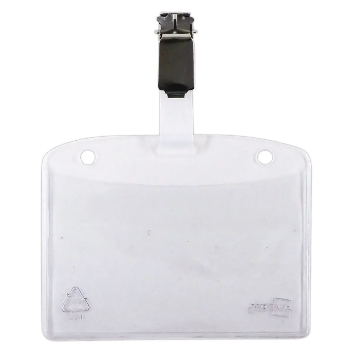 25  Metalen clipbadgehouder 9 x 6 cm 